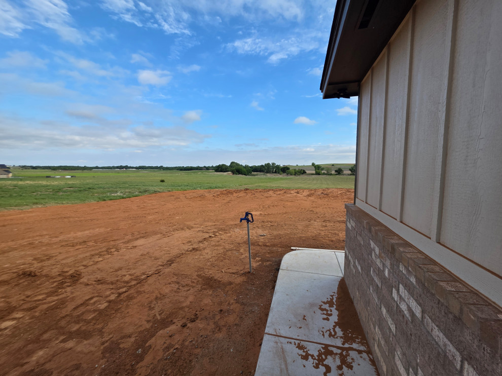 Concrete sidewalks around the home