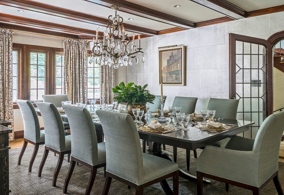 This is an example of a traditional separate dining room in Boston.