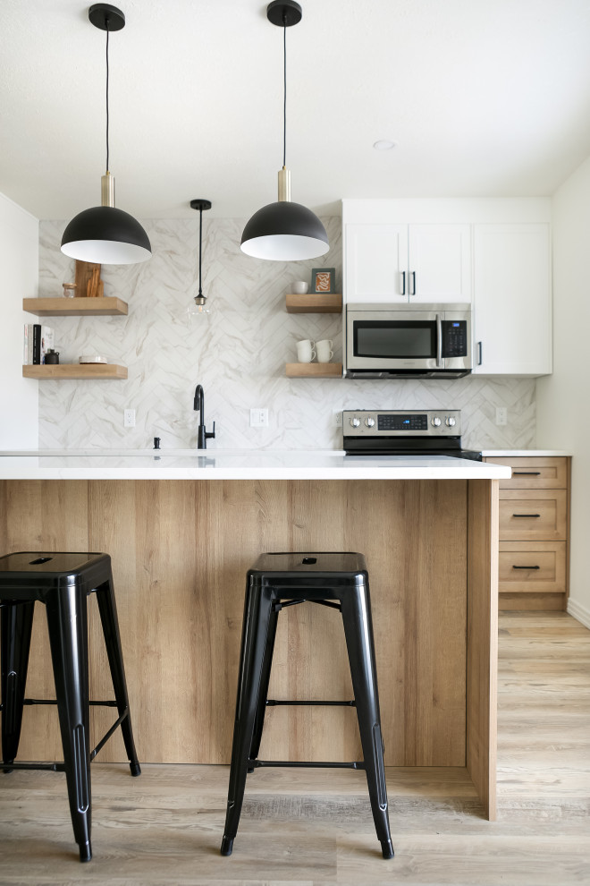 Inspiration for a transitional kitchen remodel in Edmonton