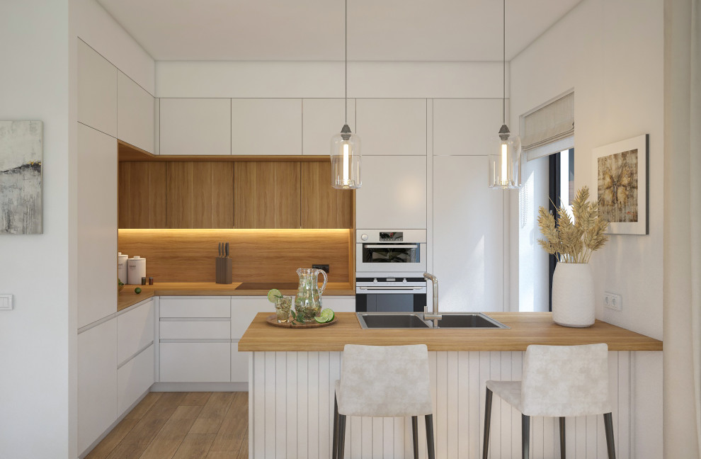 Гостиная и кухня современный минимализм