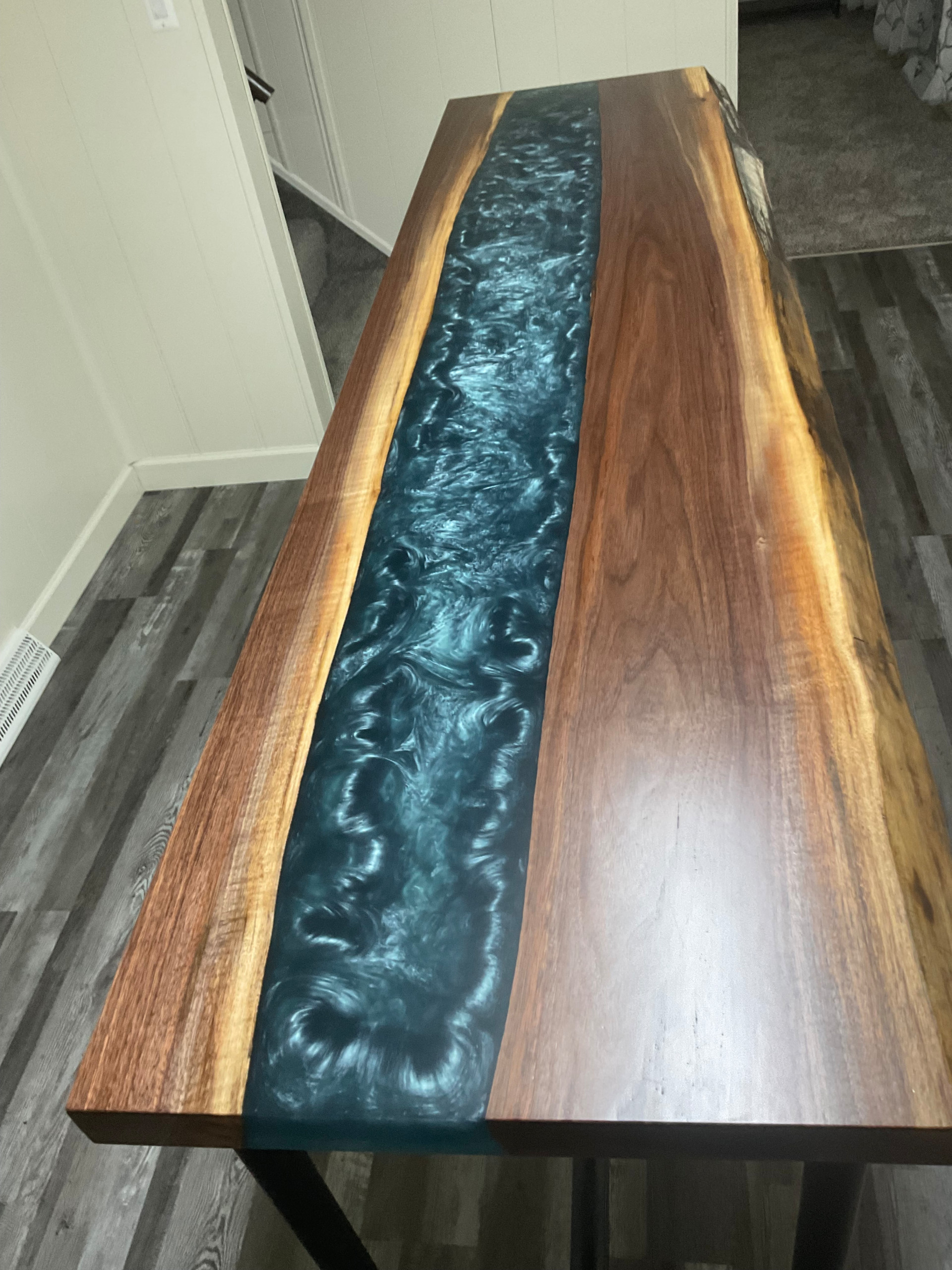 Live Edge/Epoxy River hall table