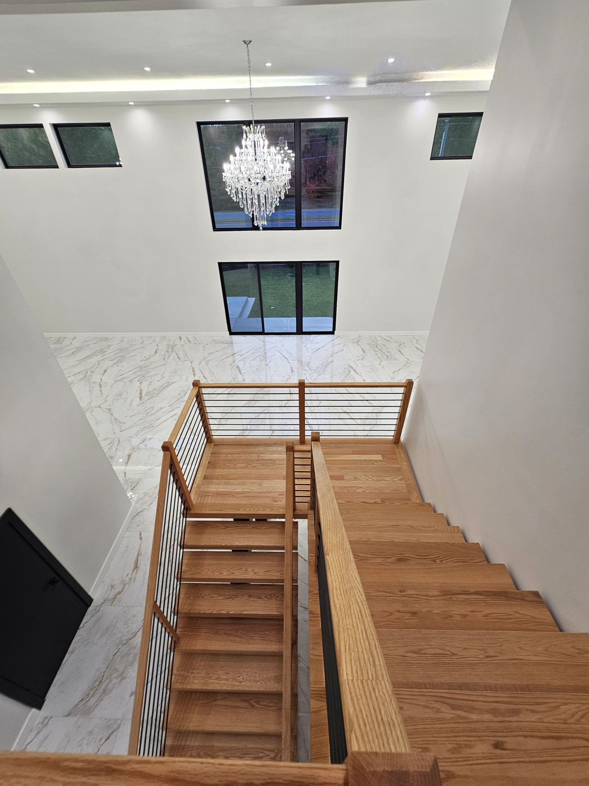 143_Modern Floating Red Oak and Metal Staircase, Sterling, VA
