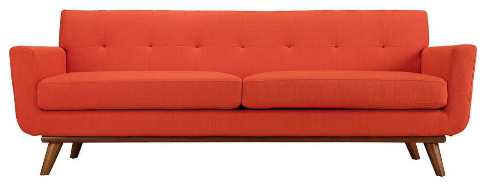Engage Upholstered Fabric Sofa, Atomic Red