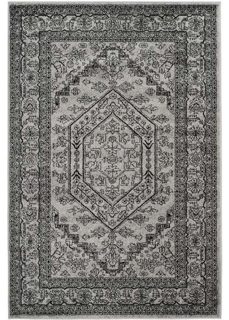 Safavieh Adirondack Collection ADR108 Rug, Silver/Black, 6'x9'