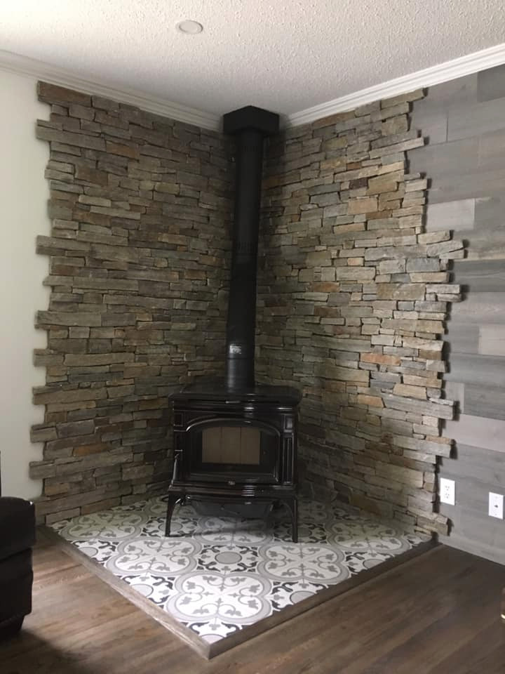 Photo of a country family room in Calgary.