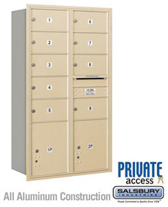 4C Horizontal Mailbox - 15 Door High Unit - Double Column - 9 MB2 Doors, 2 PL5's