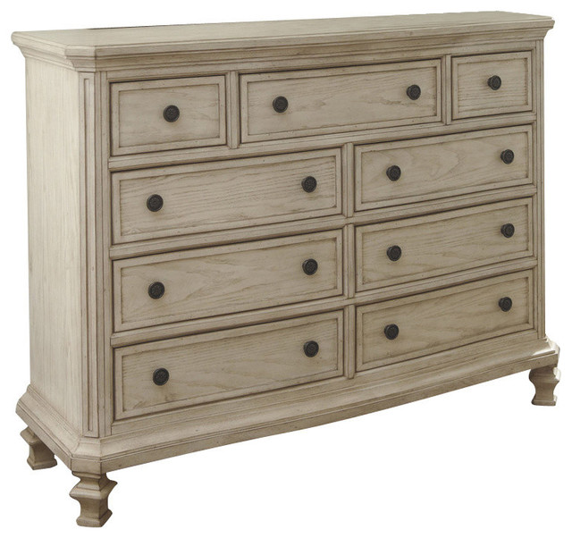 Demarlos Classic Dresser Parchment White Traditional Dressers