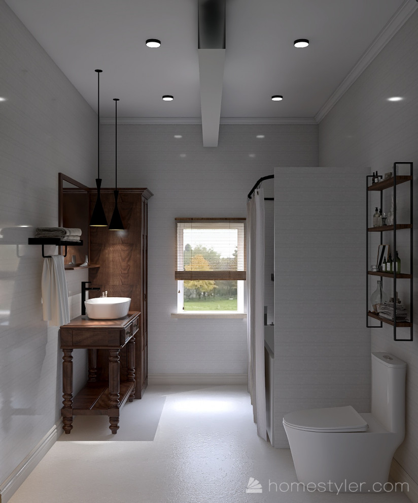 Санузел в деревенском стиле