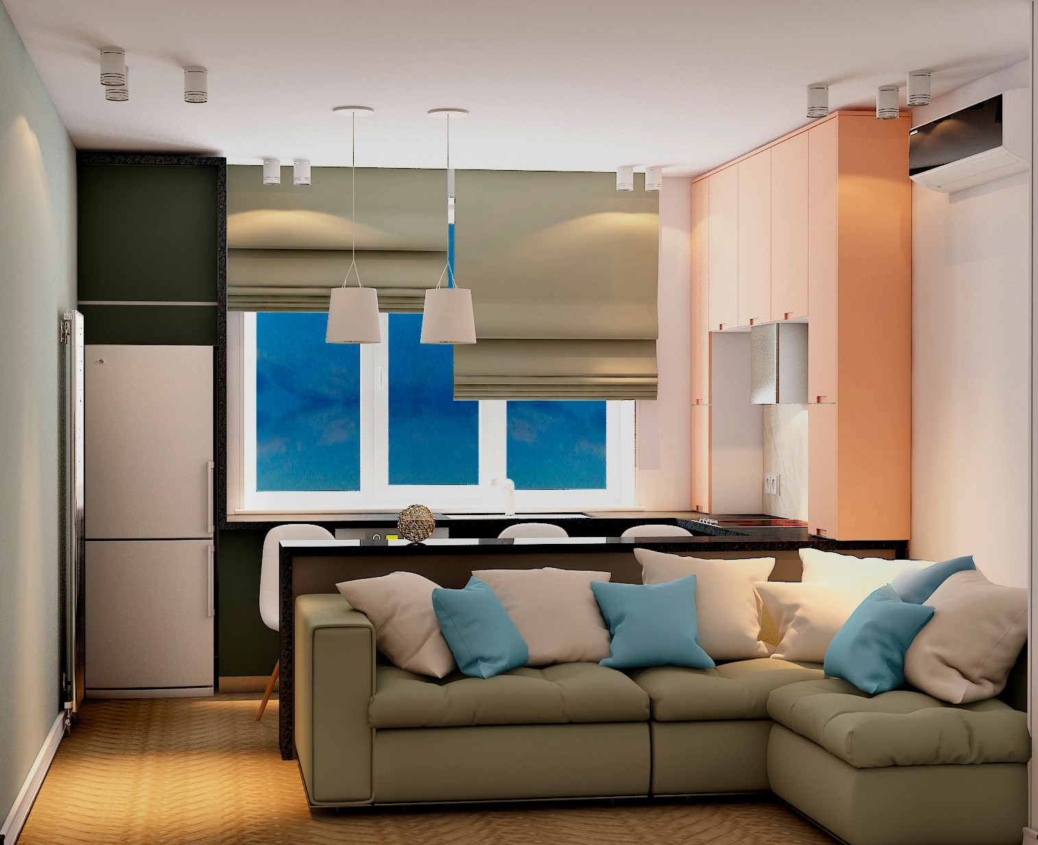 СТИЛЬНЫЙ МИНИМАЛИЗМ (гостиная, кухня-столовая)