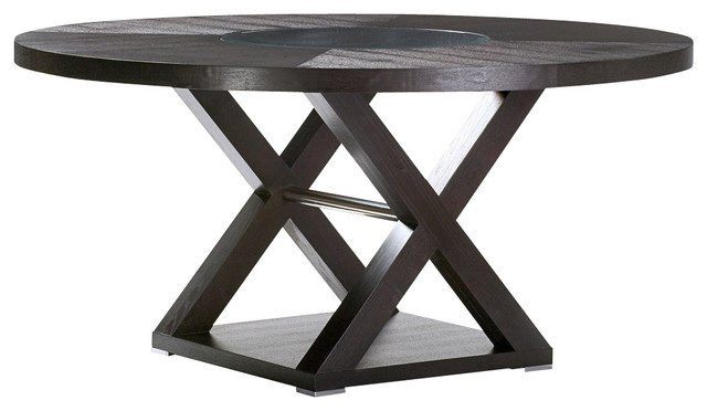 Allan Copley Designs Halifax 60 Inch Round Wood Top Dining Table in Espresso w/