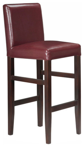 BROWN 29" BAR/COUNTER STOOL KENDALL-SET OF 4 WOOD/LEATHER BARSTOOL NEW 