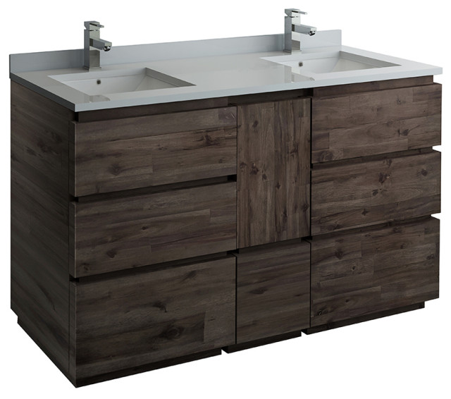 Formosa Floor Standing Double Sink Modern Bathroom Cabinet With Top