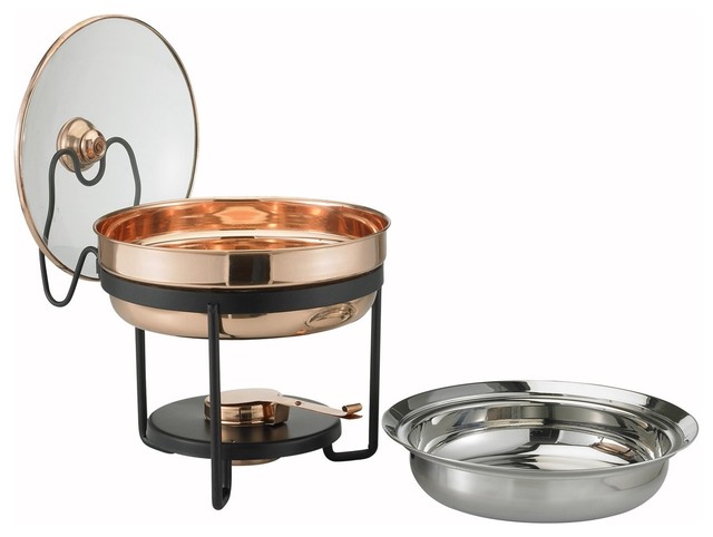 Decor Copper Chafing Dish With Glass Lid