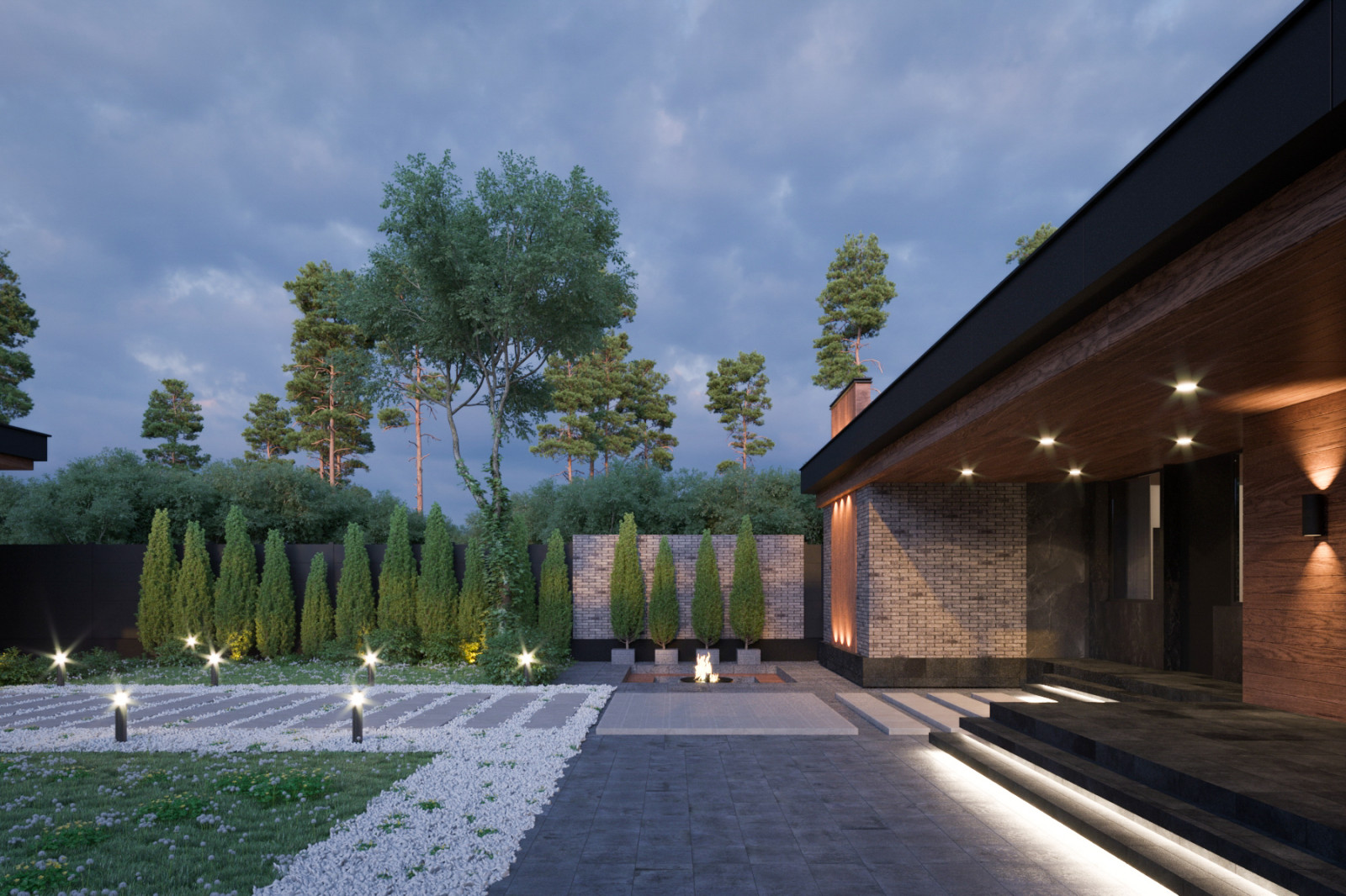 Городская вилла в темных тонах