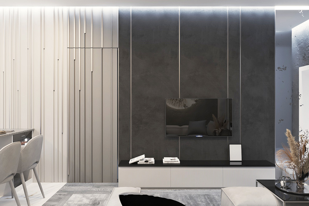 Дизайн интерьера "Гостинная с потайными комнатами в ЖК "Сердце столицы"