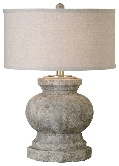 Large Architectural Column Base Table Lamp Stone Finish Large Architectural Column Base Table Lamp Stone Finish
