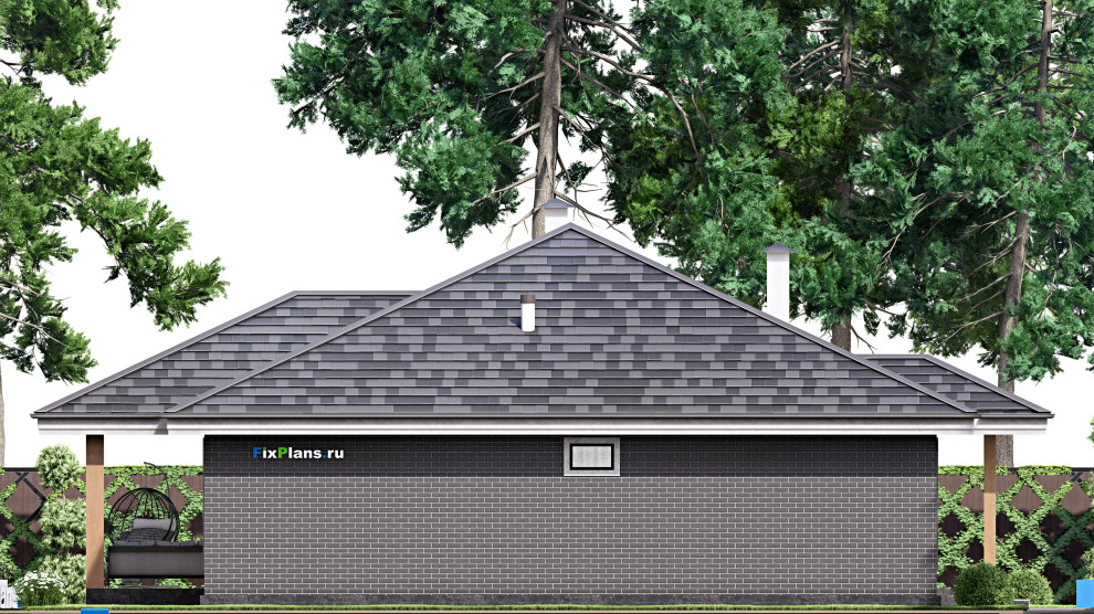 Проект одноэтажного дома 15х15м S167м2 F-15245