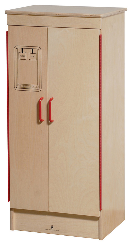 Steffywood Pretend Play Room Kids Kitchen Wooden School Age Refrigerator, 44" W