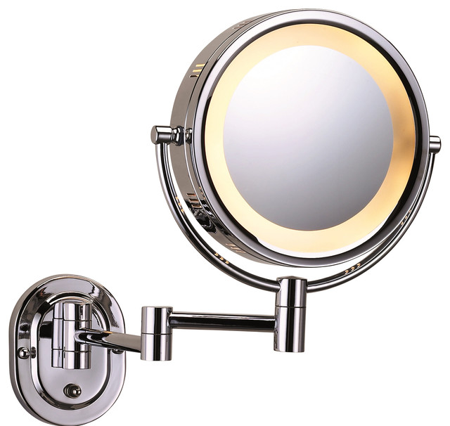 Modern Wall Mounted Chrome Make-Up Mirror, Direct Hardwiring - Contemporary - Makeup Mirrors - by SEE ALL INDUSTRIES - 웹
