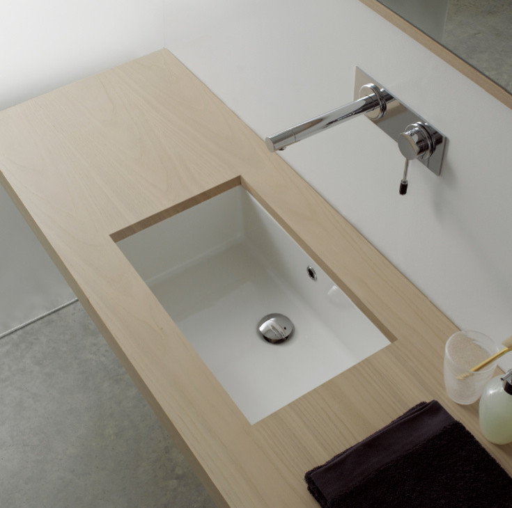 Rectangular White Ceramic Undermount Sink