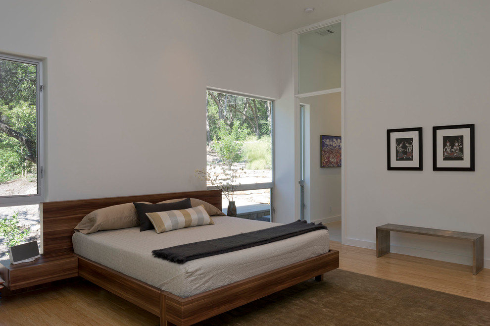 Modern bedroom in Austin.