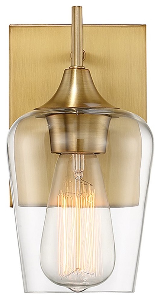 Savoy House Octave 1 Light Wall Sconce Warm Brass Transitional