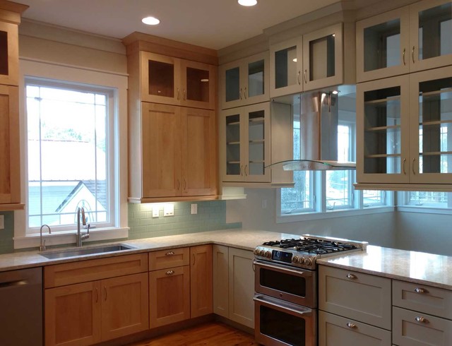 New Construction Two Tone Custom Painted Kitchen Cabinets