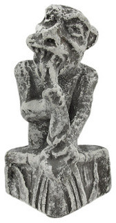 Gnawing Gargoyle Concrete Statue Primitive