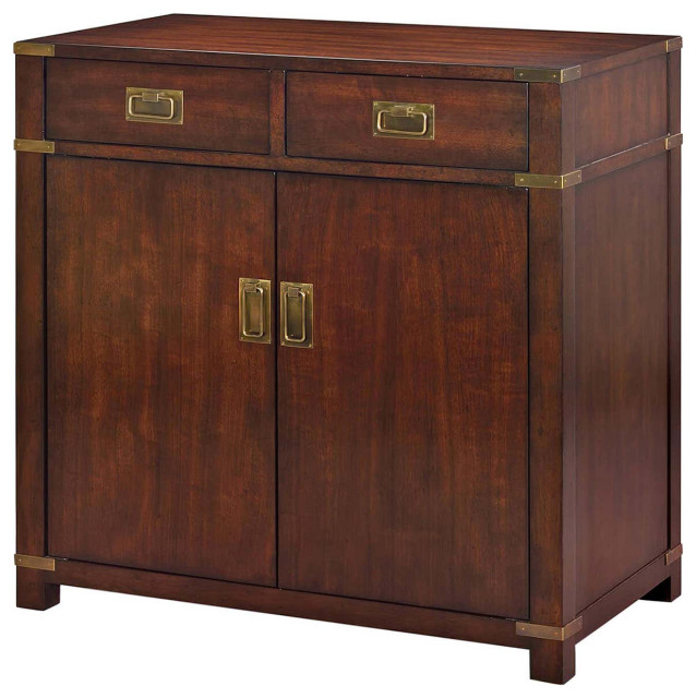 Campaign Style Mahogany Transitional Accent Chests And