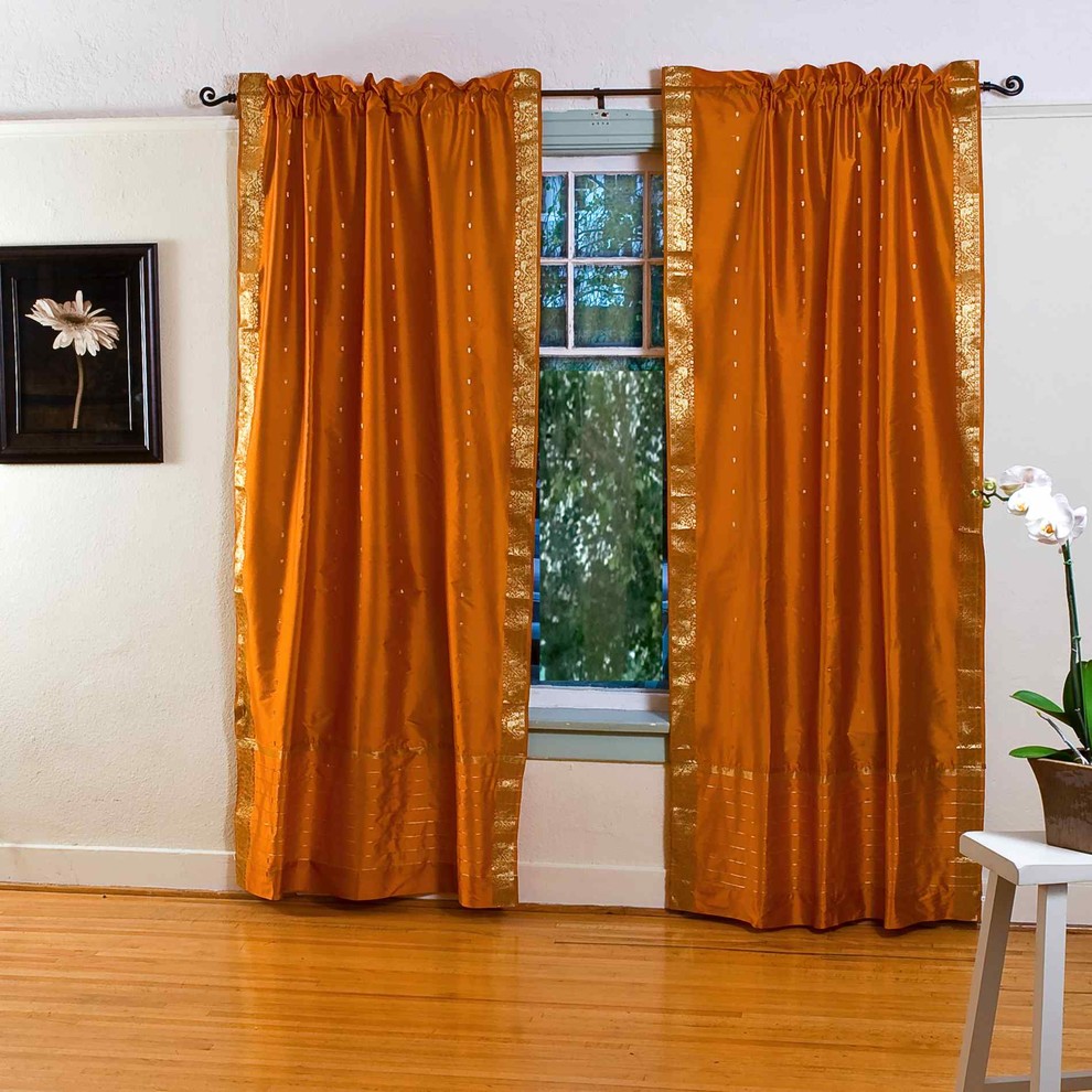 Rod Pocket Sari Curtains, Sari Panels, Sari Drapes