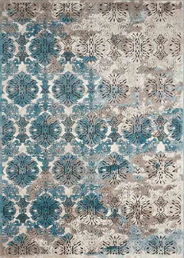 Nourison Rugs Karma Ivory Blue Area Rug Krm05 5 3 X7 4