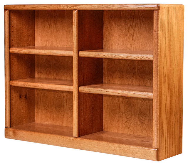 Bullnose Oak Bookcase, Honey Oak transitional-bookcases