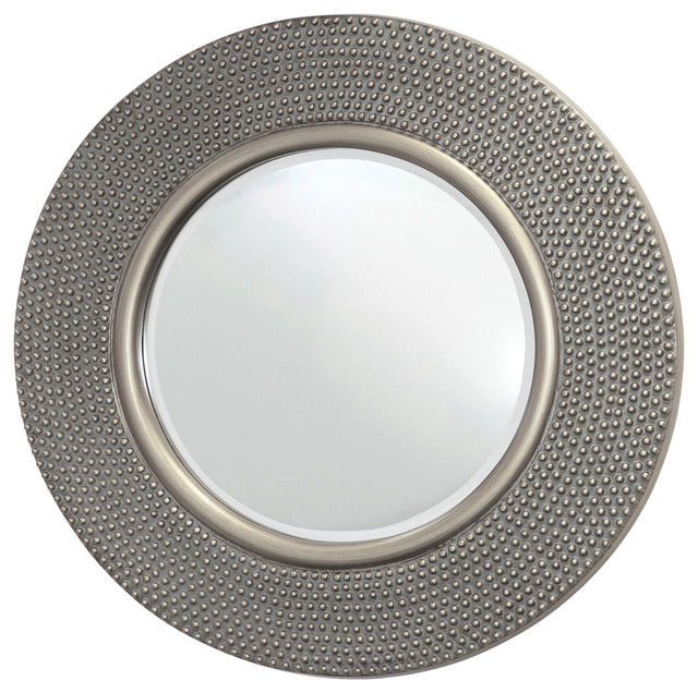 Round Hammered Mirror Silver 80x80 Cm Traditional Wall Mirrors Round Hammered Mirror Silver 80x80 Cm Traditional Wall Mirrors By Innova