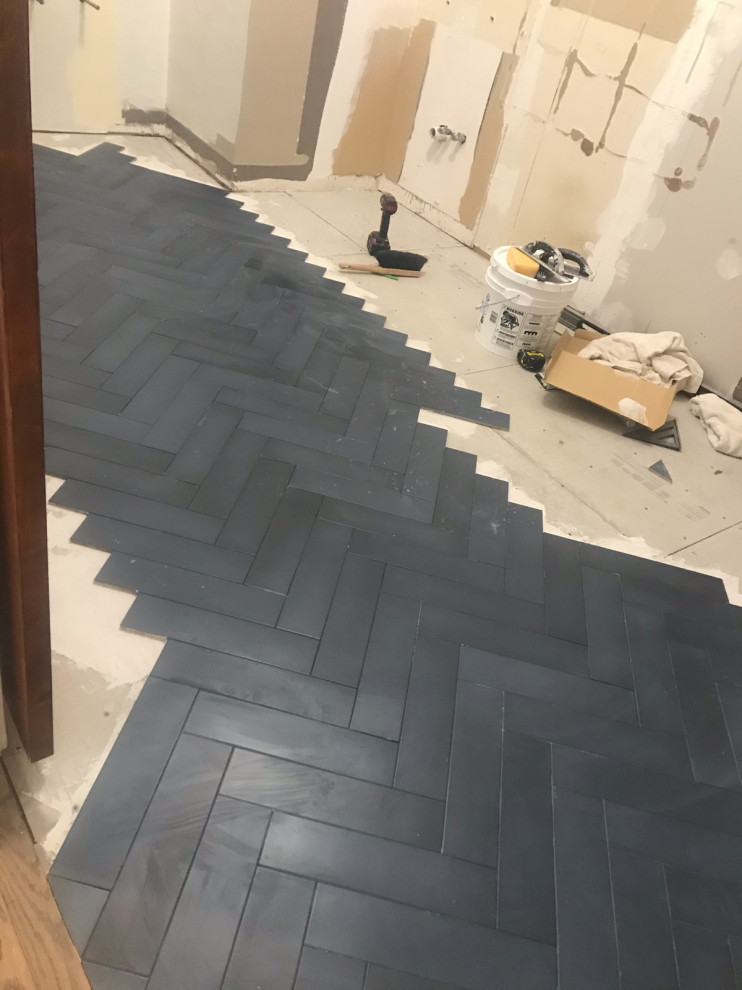 grout color for navy blue tile?