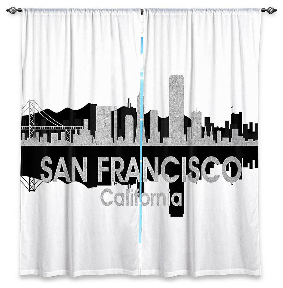 City IV San Francisco California Window Curtains, 40"x61", Lined