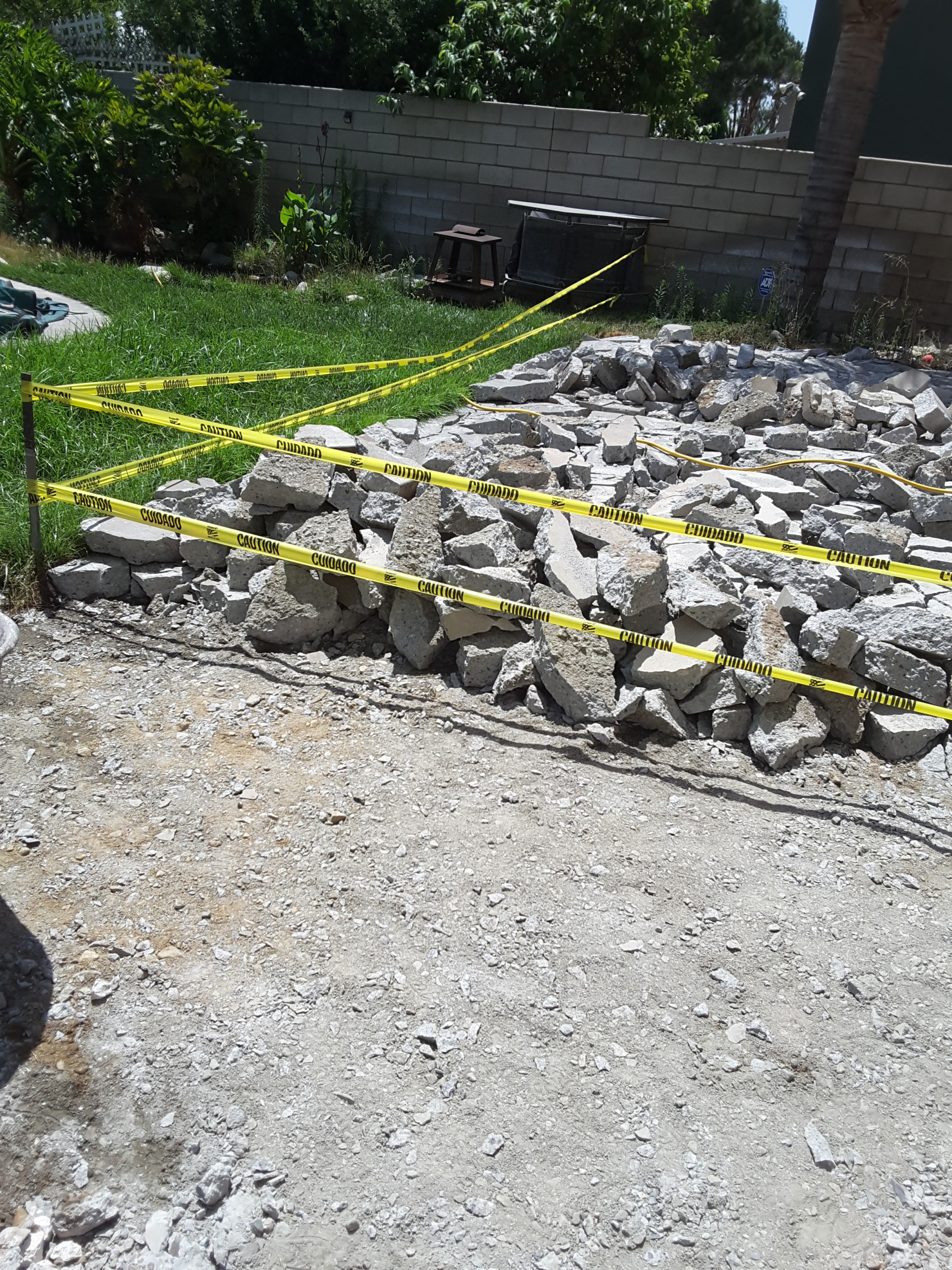 Back yard Stemp concrete