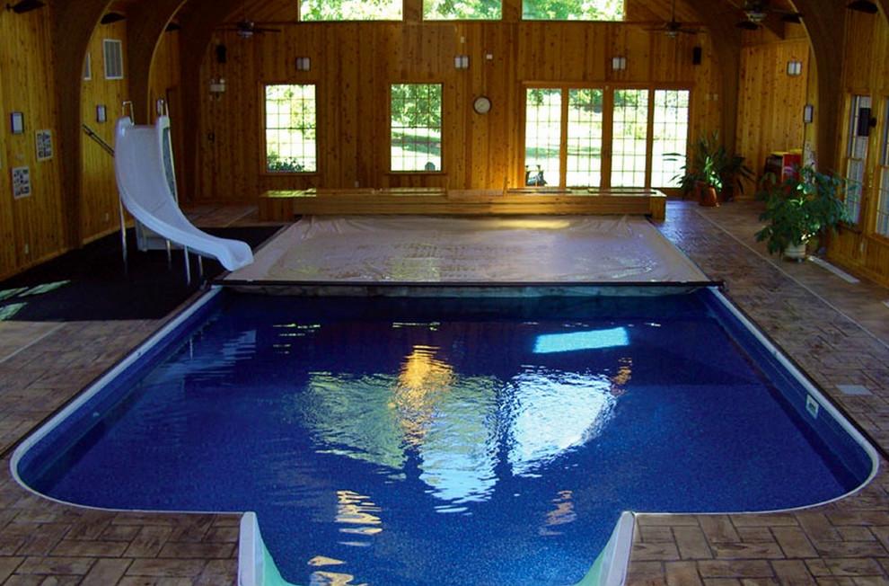 Water slide - mid-sized indoor custom-shaped indoor water slide idea