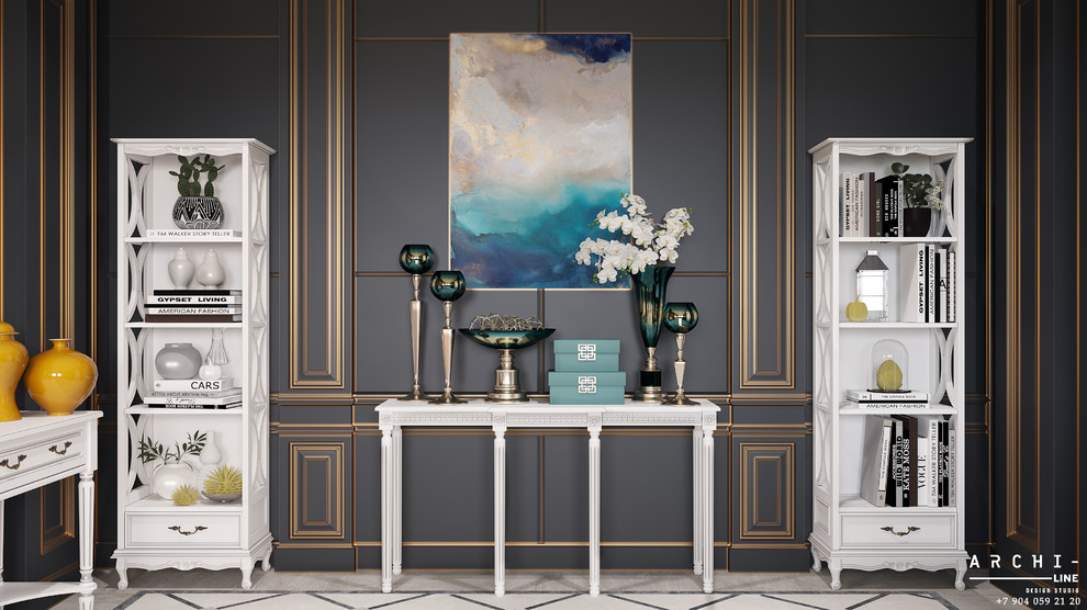 Гостиная в темных тонах