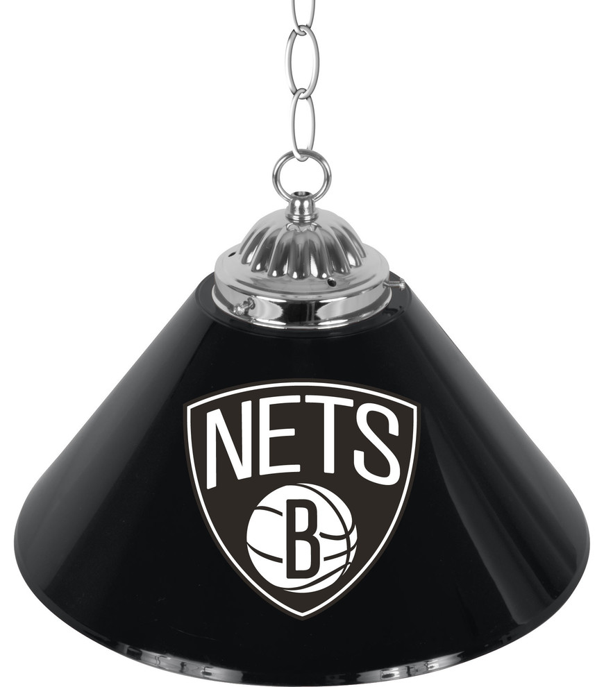 Brooklyn Nets NBA Single Shade Bar Lamp - 14 inch