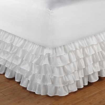 Greenland Home Fashions Multi-Ruffle Bed Skirt - White