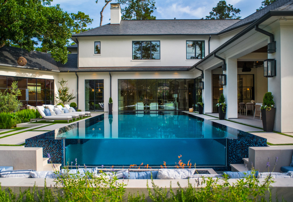 Landscape and negative edge pool - Contemporary - Pool - Houston - by ...