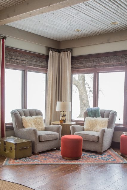 West Lake Okoboji Home rustic-living-room