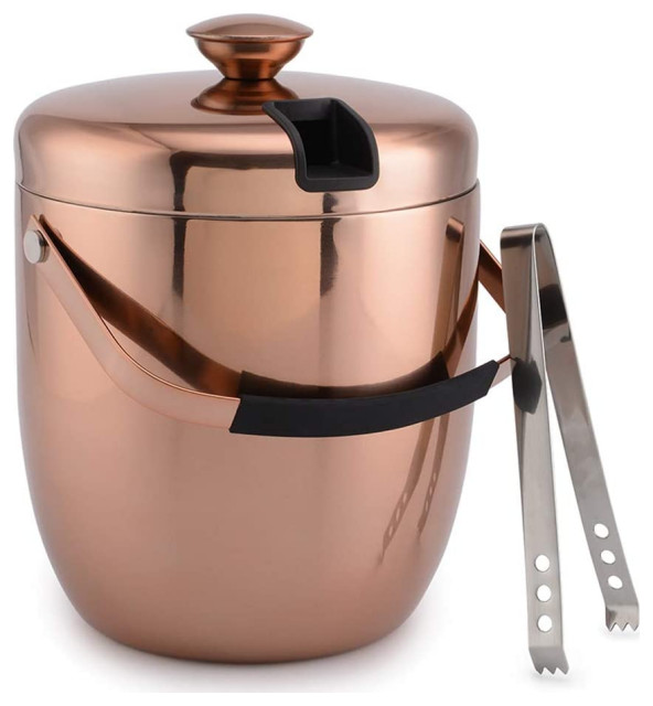 Stainless Steel Double Walled Ice Bucket with Tongs & Seal Lid (3L)