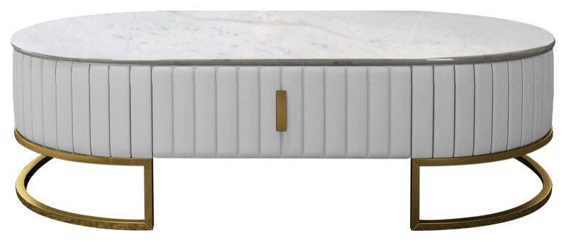 Monaco White And Gold Coffee Table