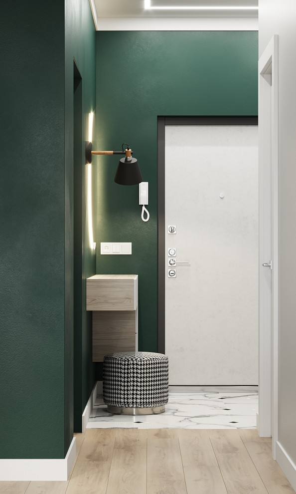 Прихожая в Скандинавском стиле, ЖК "Лесопарковый"