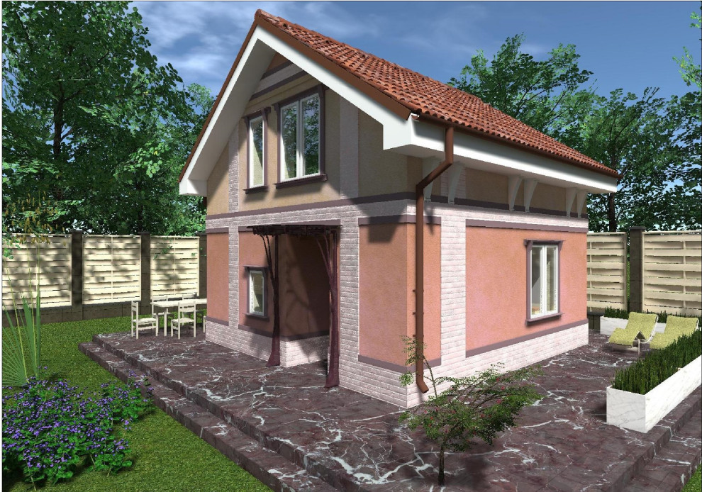 Дачный двухэтажный дом 7х8 из газоблоков под ключ 100 кв.м.