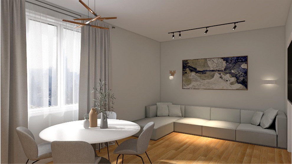 Двухкомнатная квартира в скандинавском стиле