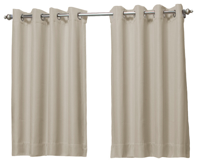 Tacoma Double Blackout Short Length Grommet Curtain Panel Tacoma Double Blackout Short Length Grommet Curtain Panel Parchment
