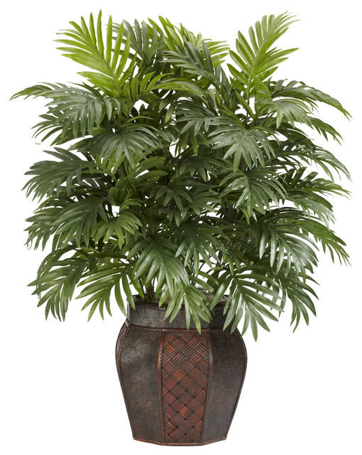 Areca Palm With Vase Silk Plant