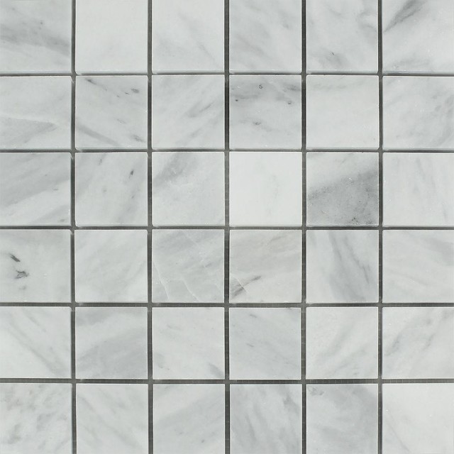 Bianco Mare Marble Mosaic, 2 X 2 Polished, 10 sq.ft. - Traditional ...